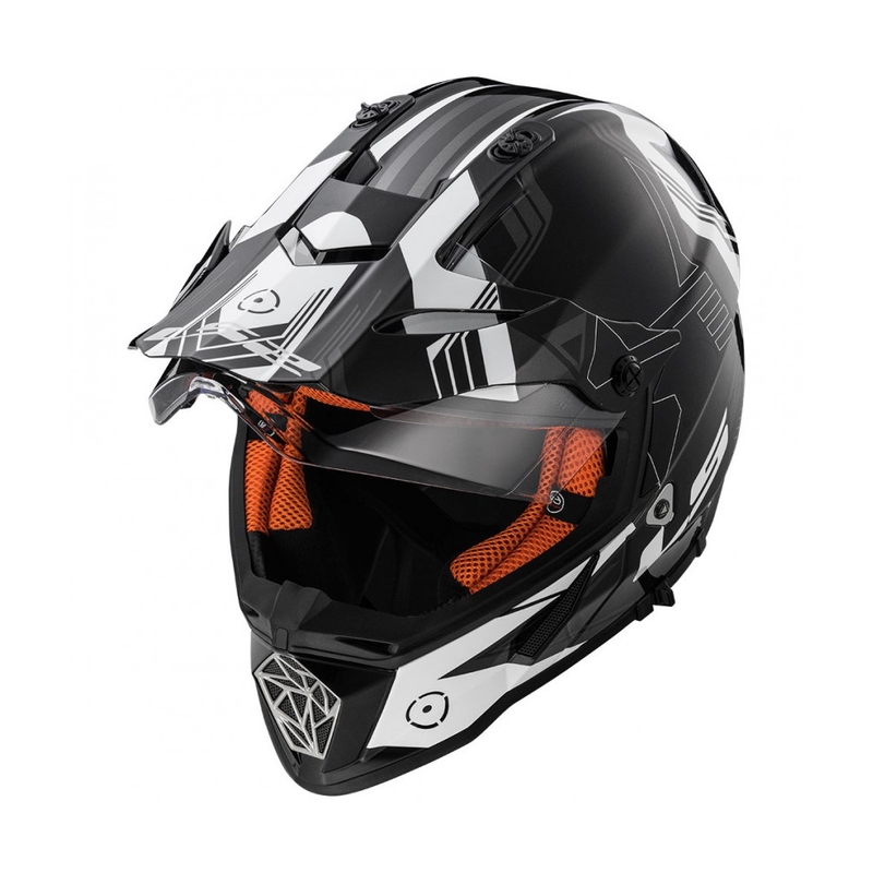 Enduro prilba LS2 MX436 Pioneer Trigger čierno-bielo-titánová