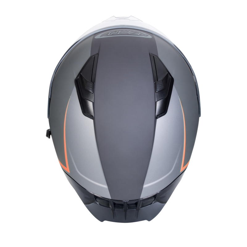 Integrálna prilba na motocykel Ozone Sprint Stripe čierno-šedo-fluorescenčno červená