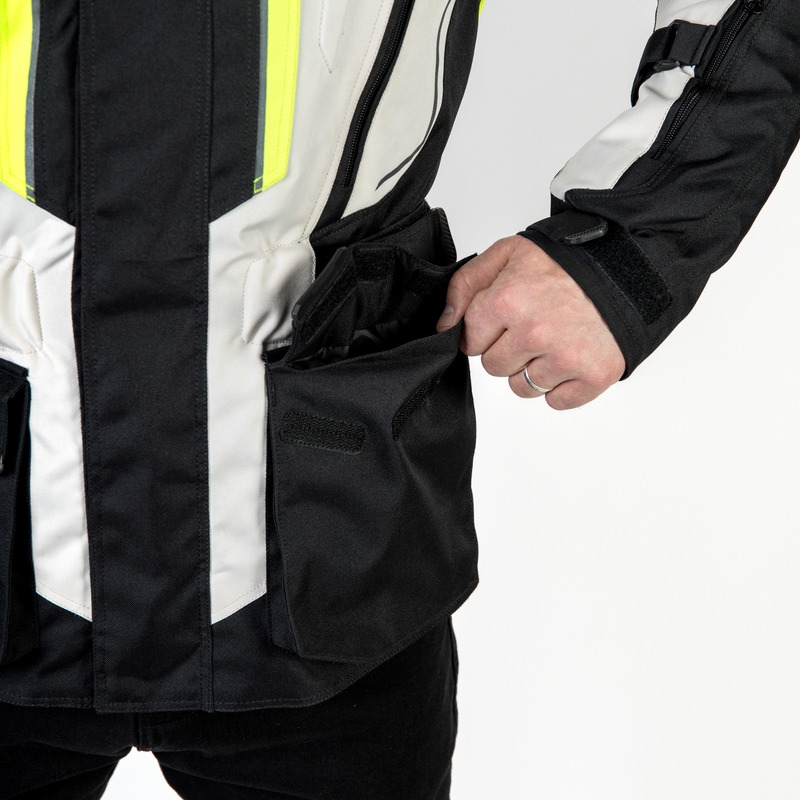 Bunda na motocykel Ozone Sahara čierno-šedo-fluo žltá výpredaj