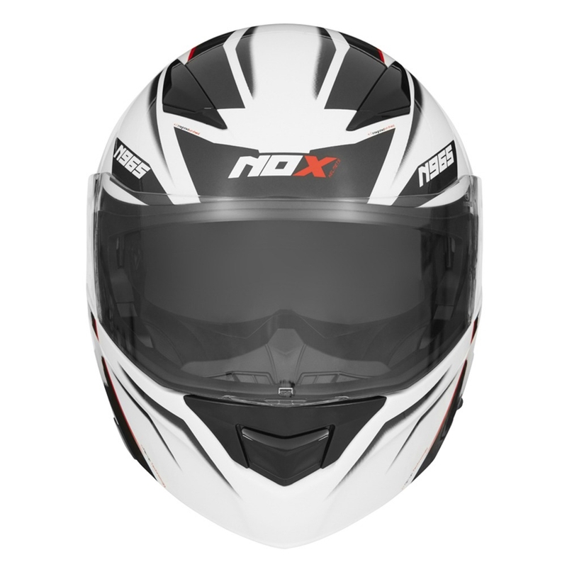 Odklápacia prilba na motocykel NOX N965 Supra bielo-červená