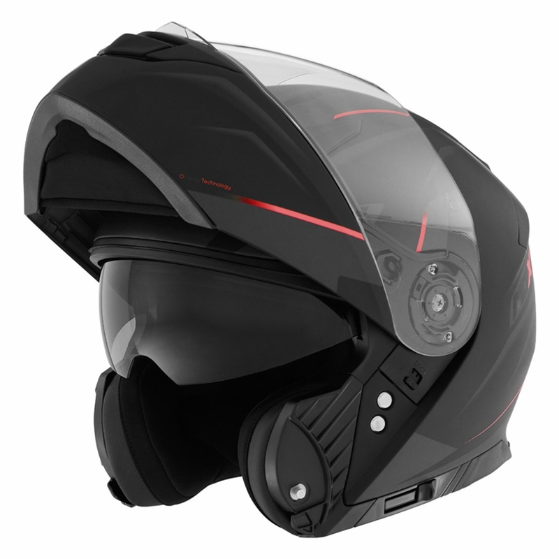 Odklápacia prilba na motocykel NOX N965 Supra čierno-červená