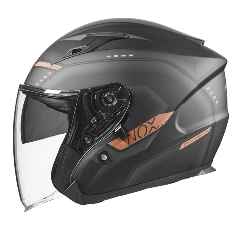 Otvorená prilba na motocykel NOX N128 Krill čierno-bronzová
