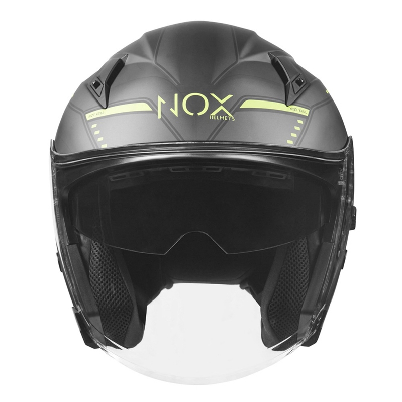 Otvorená prilba na motocykel NOX N128 Krill čierno-fluorescenčno žltá