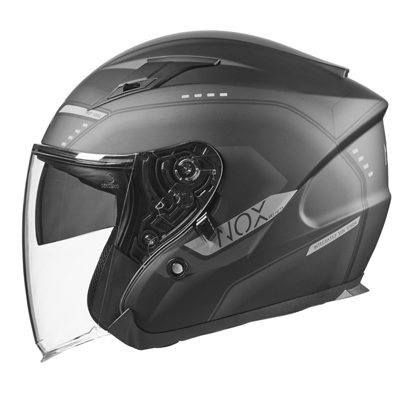 Otvorená prilba na motocykel NOX N128 Krill čierno-titánová výpredaj