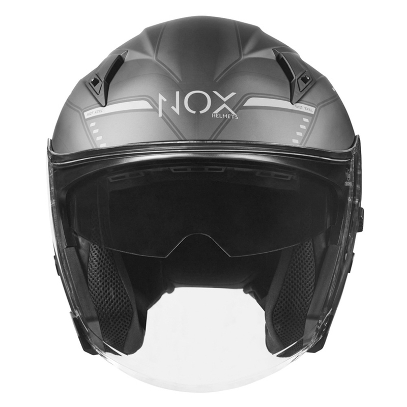 Otvorená prilba na motocykel NOX N128 Krill čierno-titánová výpredaj