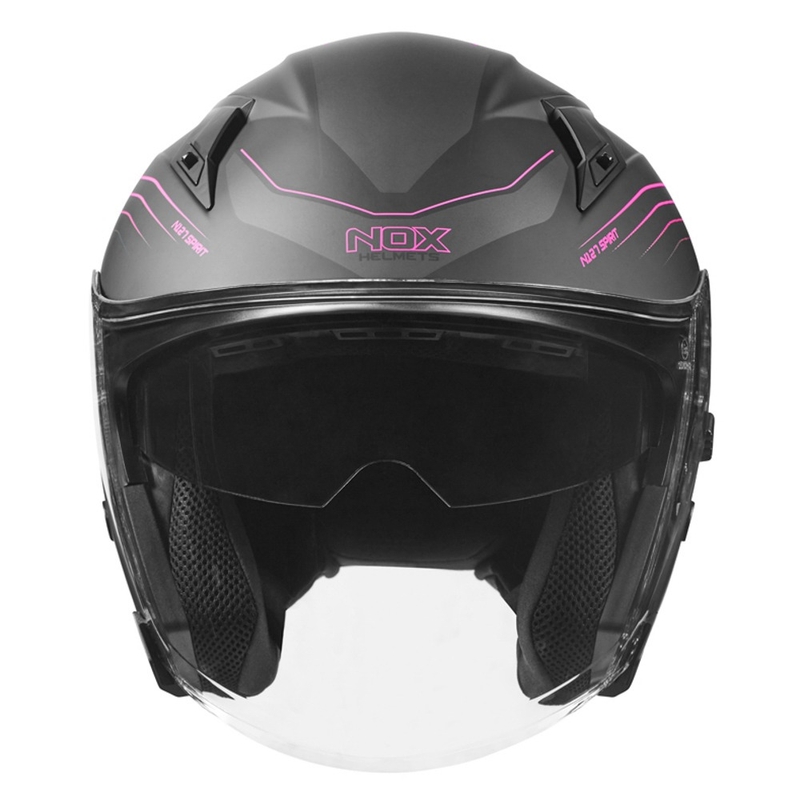 Otvorená prilba na motocykel NOX N128 Spirit čierno-ružová