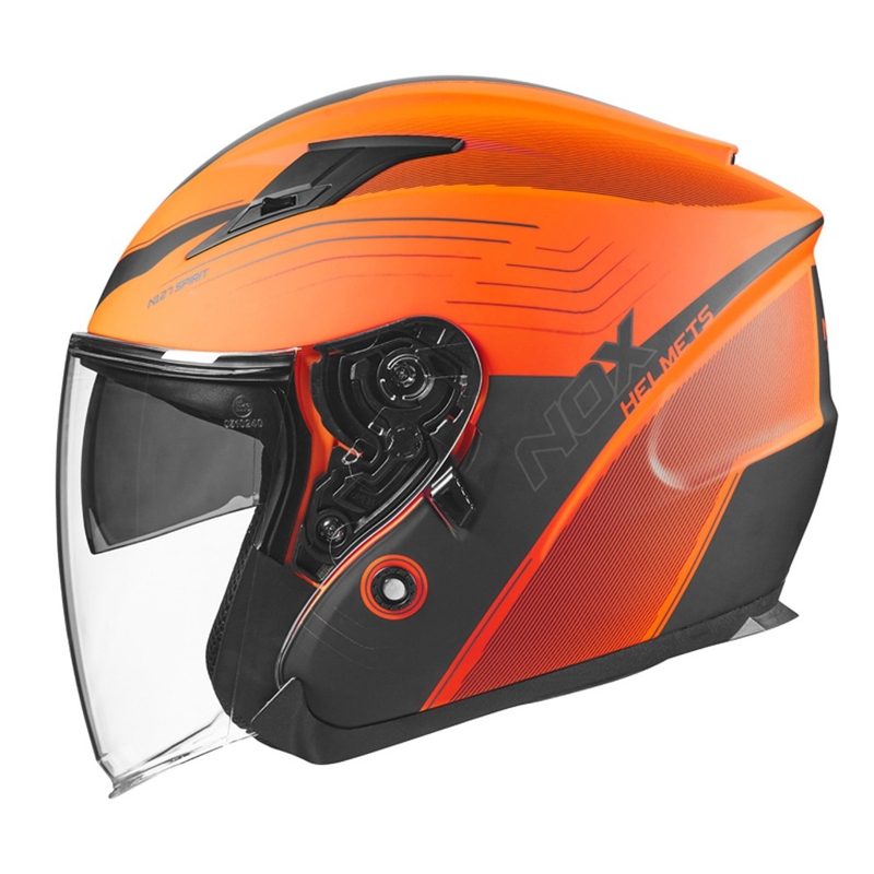 Otvorená prilba na motocykel NOX N128 Spirit fluorescenčno oranžová