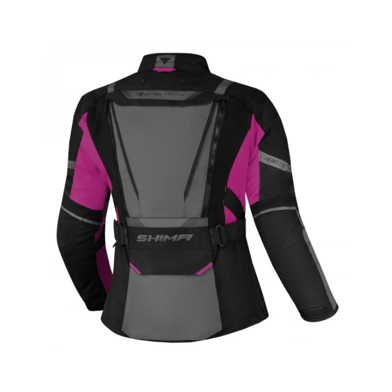 Dámska bunda na motocykel Shima Hero 2.0 čierno-sivo-ružová