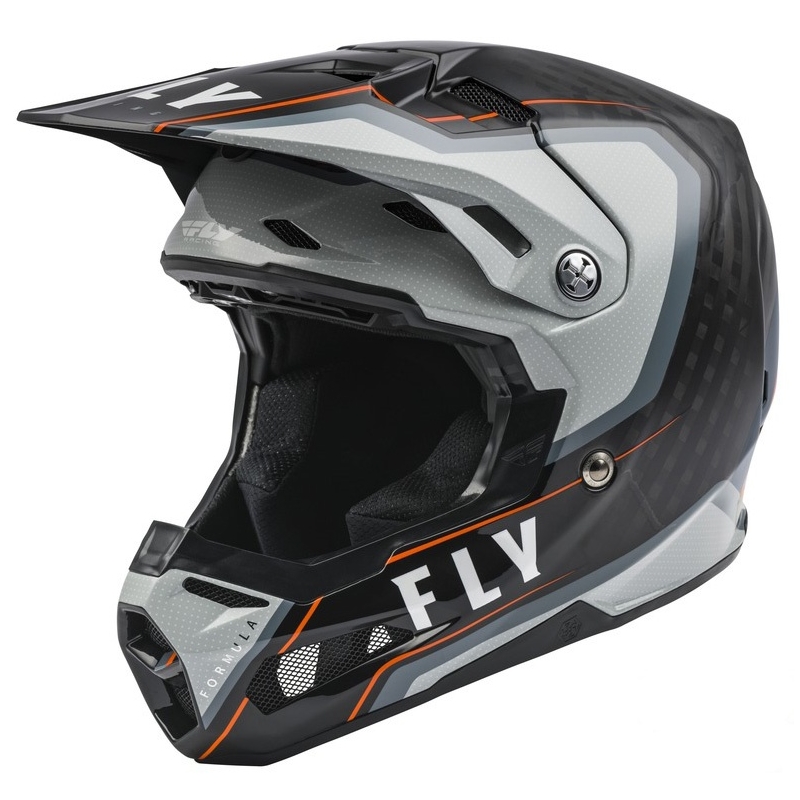 Motokrosová prilba FLY Racing Formula Carbon Axon čierno-šedo-oranžová