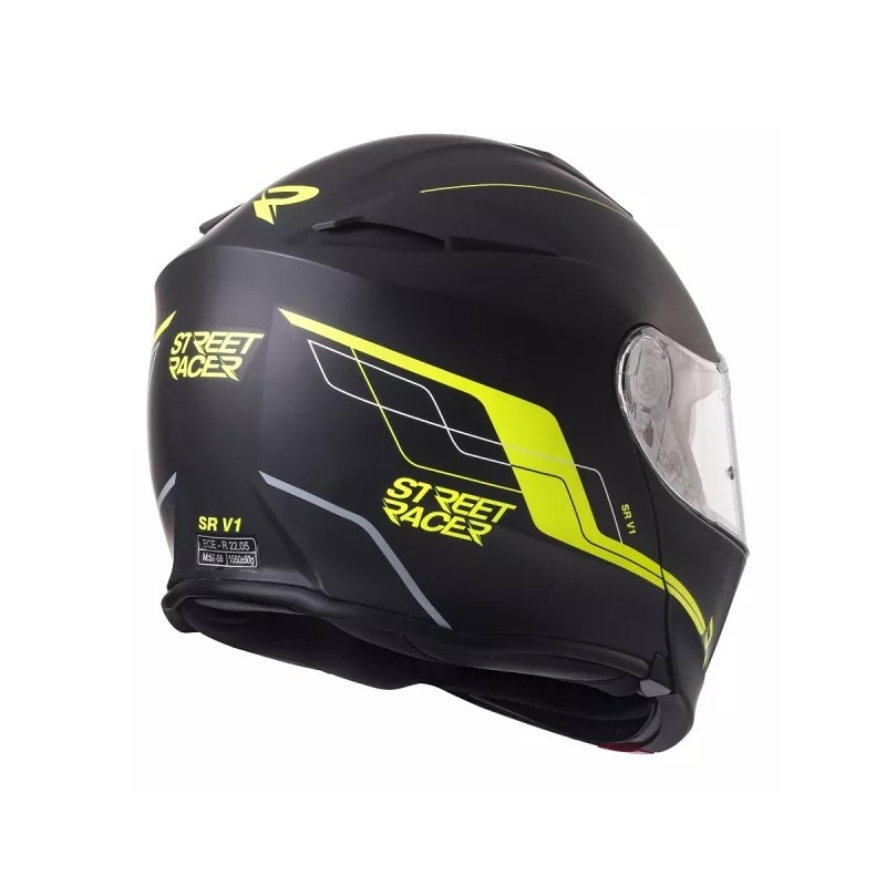 Vyklápacia prilba na motocykel Street Racer SR V1 čierno-fluo žltá výpredaj