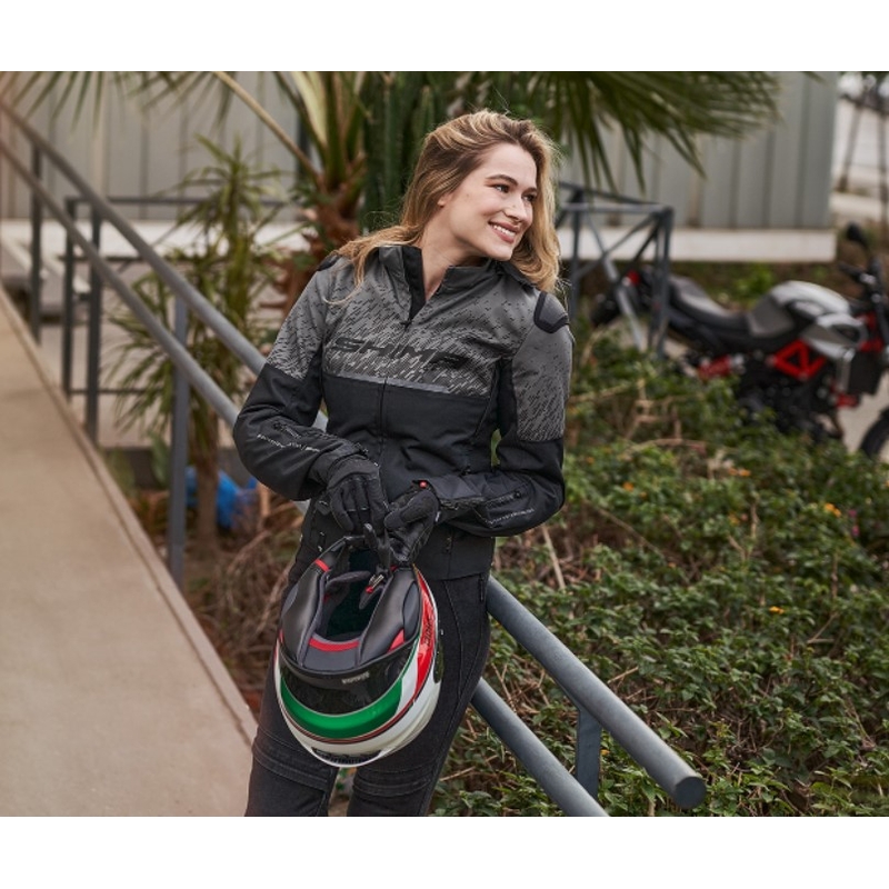 Dámska bunda na motocykel Shima Drift čierno-sivá