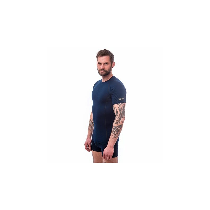 Pánske tričko Sensor Merino Active tmavo modré - krátký rukáv výpredaj