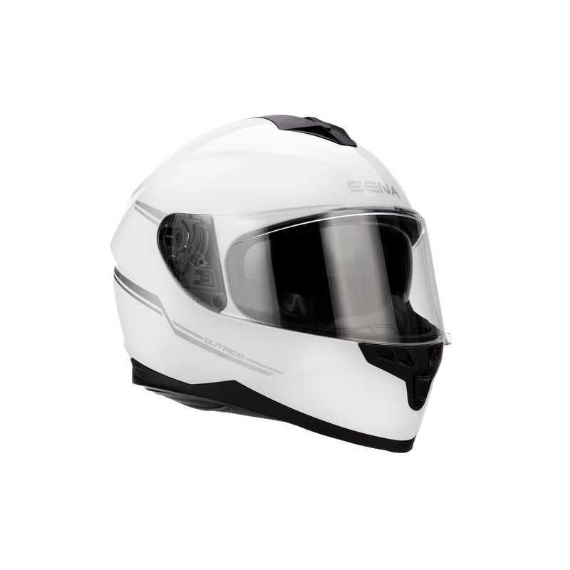 Prilba na motocykel s headsetom SENA Outride lesklá biela