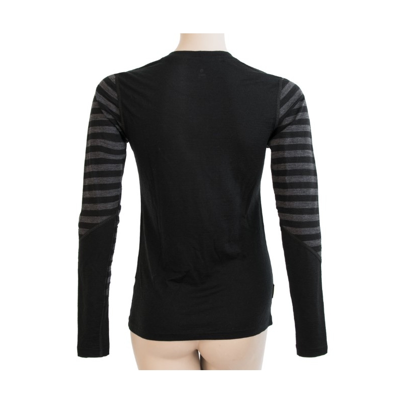Dámske funkčné tričko Sensor Merino Active čierno-sivé - dlhý rukáv výpredaj