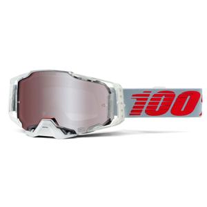 Motokrosové okuliare 100 % ARMEGA  X-Ray-Hiper strieborné plexisklo