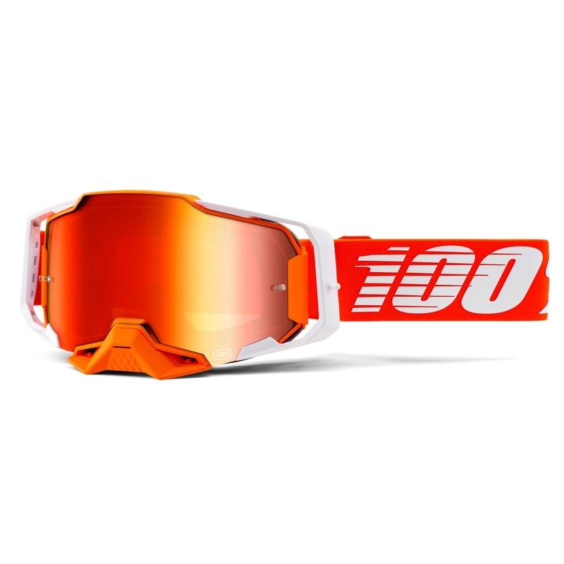 Motokrosové okuliare 100 % ARMEGA Regal oranžové (zrkadlové červené plexisklo) výpredaj