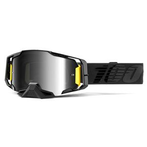 Motokrosové okuliare 100 % ARMEGA Nightfall čierne (zrkadlové strieborné plexisklo)