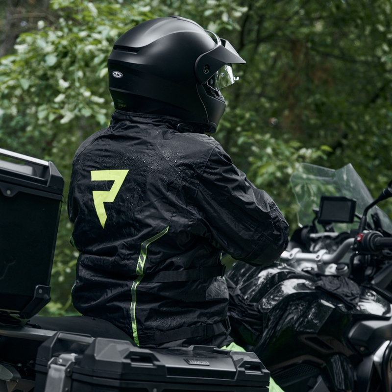 Moto bunda do dažďa Rebelhorn Patrol čierno-fluo žltá