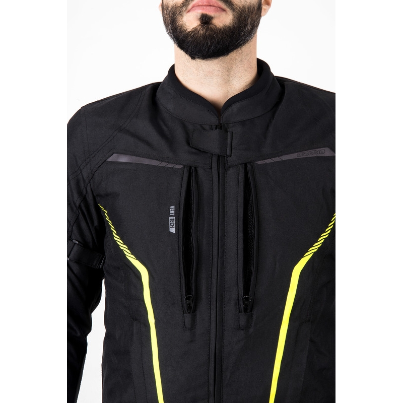 Bunda na motorku Ozone Delta IV čierno-fluo žltá