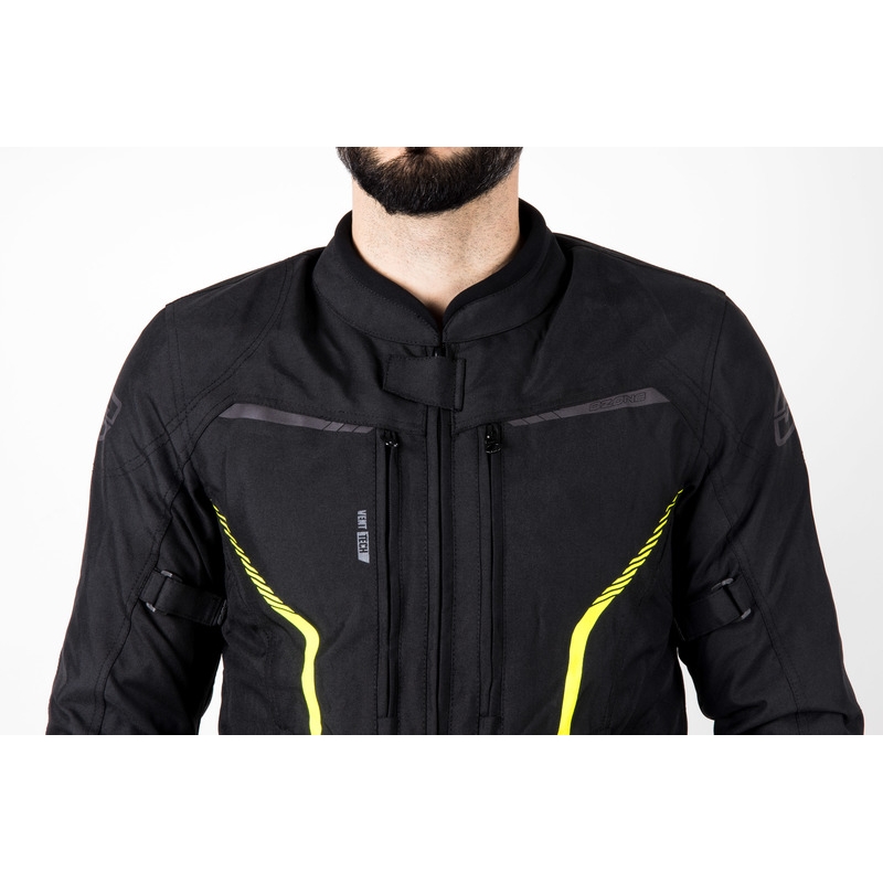 Bunda na motorku Ozone Delta IV čierno-fluo žltá
