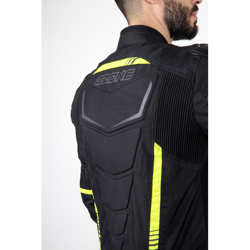 Bunda na motocykel Ozone Pulse čierno-fluorescenčno žltá