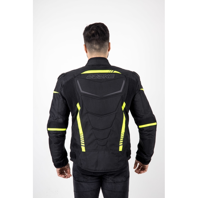 Bunda na motocykel Ozone Pulse čierno-fluorescenčno žltá
