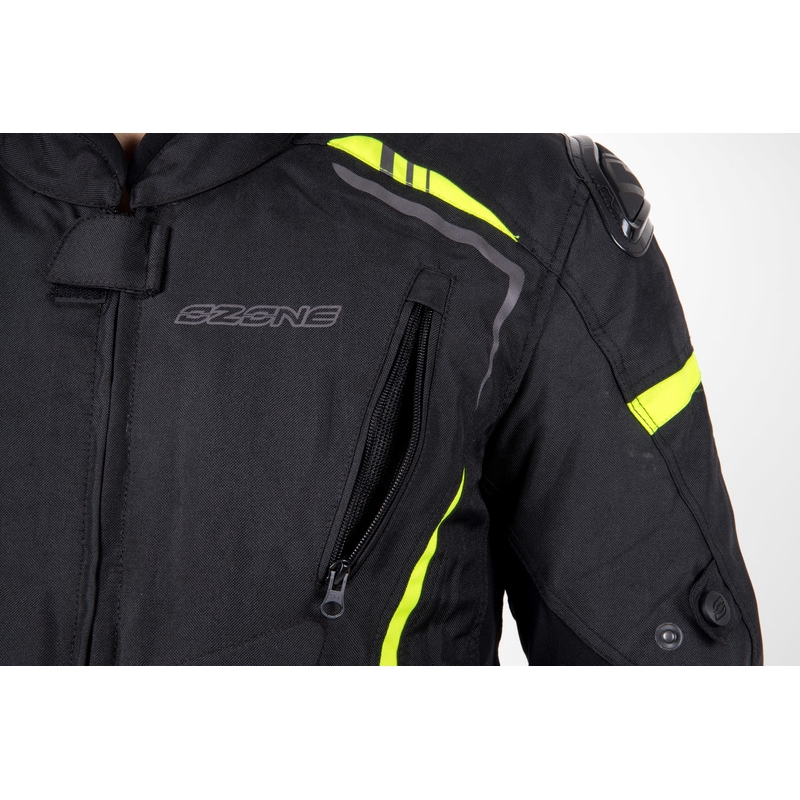Bunda na motocykel Ozone Pulse čierno-fluorescenčno žltá