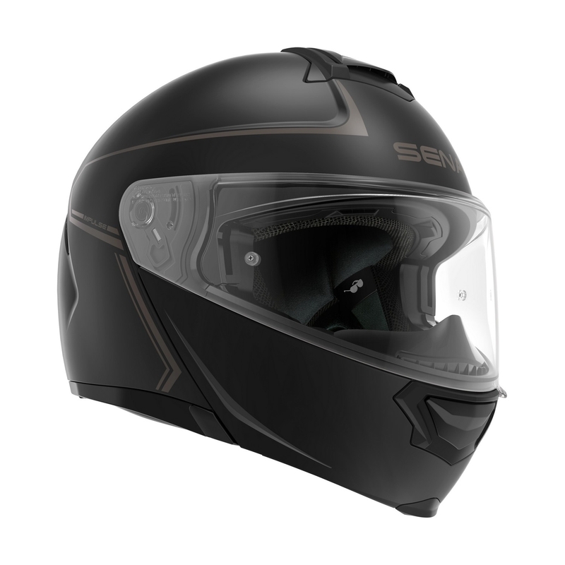 Odklápacia prilba na motocykel s Mesh headsetom SENA Impulse čierna matná