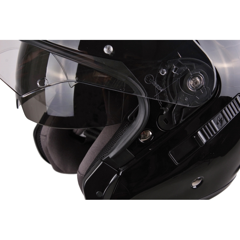 Prilba na motocykel Scorpion EXO-220 čierna lesklá výpredaj