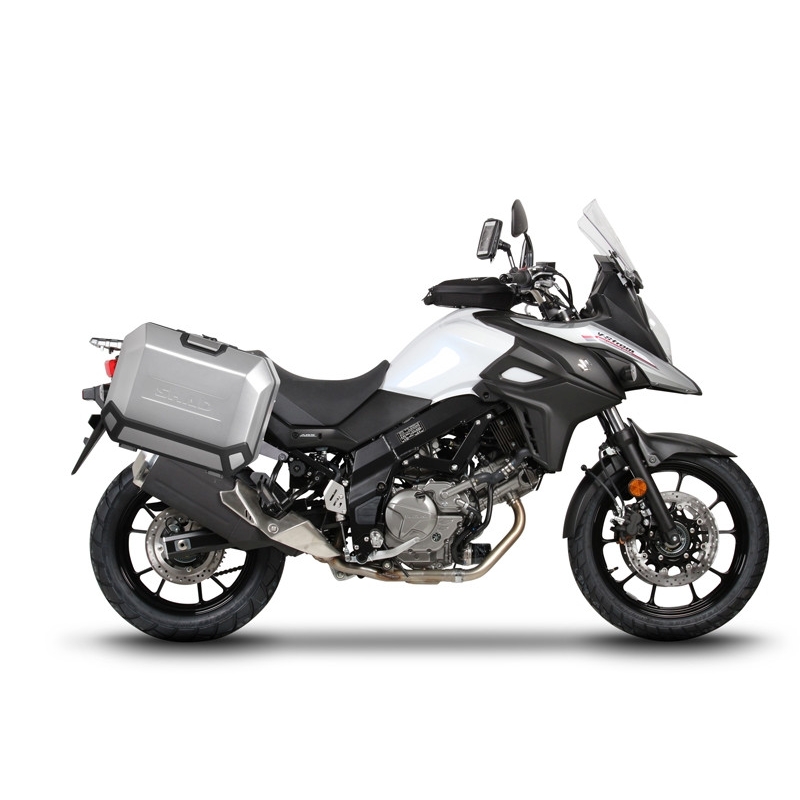 Kompletná sada bočných hliníkových kufrov SHAD TERRA, 36/36 litrový bočné kufre, vrátane montážnej sady SHAD SUZUKI DL 650 V-Strom