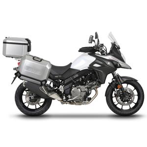 Kompletná sada hliníkových kufrov SHAD TERRA, 48 litrový vrchný kufor, 36/36 litrový bočné kufre, vrátane montážnej sady a platni SHAD SUZUKI DL 1000 V-Strom/ DL 1050 V-Strom
