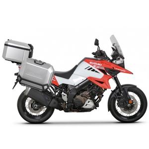 Kompletná sada hliníkových kufrov SHAD TERRA, 48 litrový vrchný kufor, 47/47 litrový bočné kufre, vrátane montážnej sady a platni SHAD SUZUKI DL 1000 V-Strom/ DL 1050 V-Strom