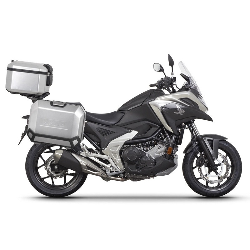 Kompletná sada hliníkových kufrov SHAD TERRA, 48 litrový vrchný kufor, 36/36 litrový bočné kufre, vrátane montážnej sady a platni SHAD HONDA NC 750 X 2021-