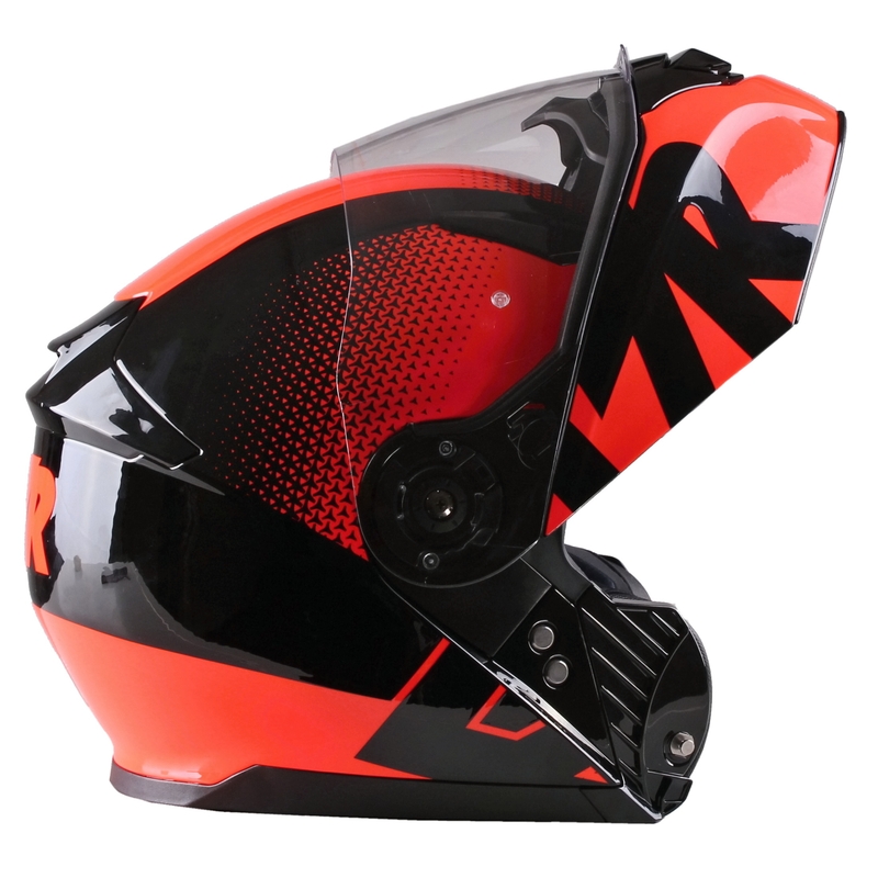 Vyklápacia prilba na motorku Lazer MH2 V'sible fluo červená výpredaj