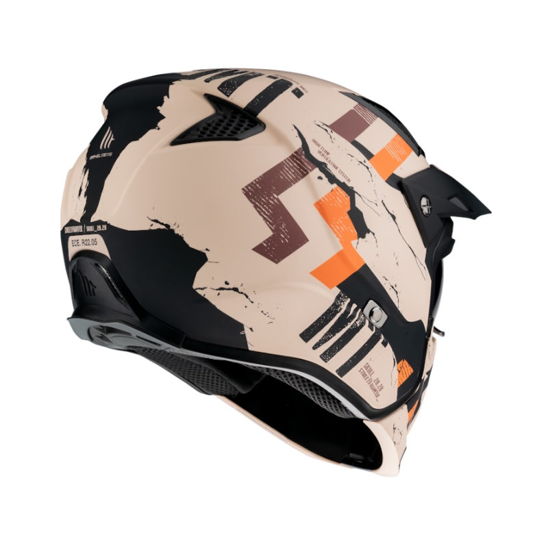 Prilba na motocykel MT Streetfighter Skull 2020 oranžovo-hnedá - II. akosť