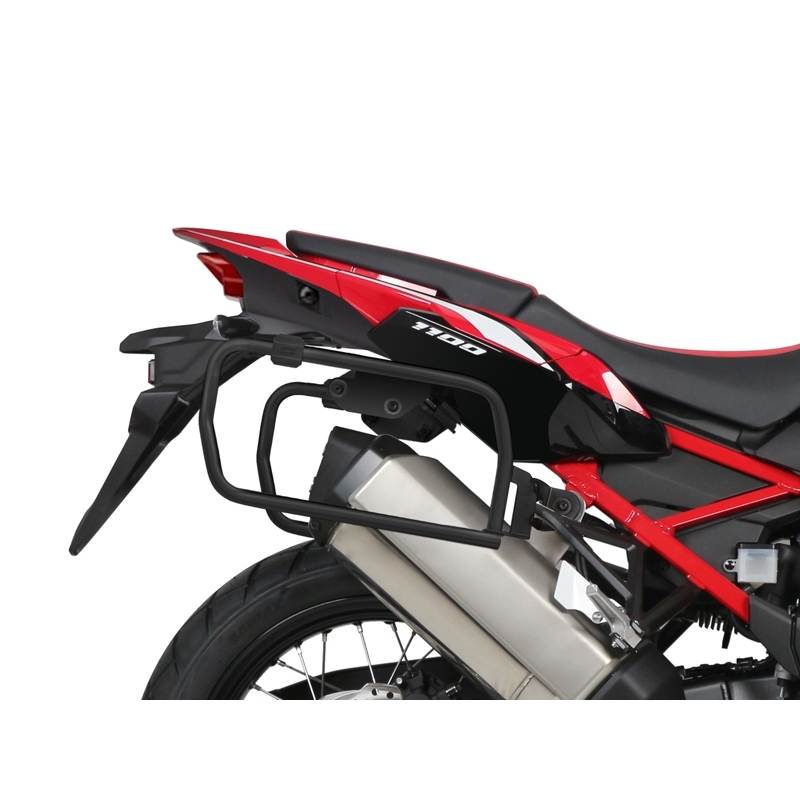 Kompletná sada čiernych hliníkových kufrov SHAD TERRA BLACK , 48 litrov vrchný kufor, 36/47 litrov bočné kufre, vrátane montážnej sady a platni SHAD HONDA CRF 1100 Africa Twin
