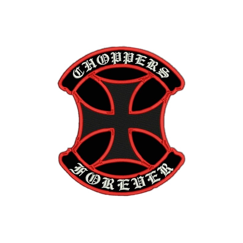 Nášivka Choppers štít červený - veľká