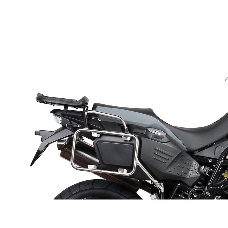 Kompletná sada čiernych hliníkových kufrov SHAD TERRA BLACK , 48 litrov vrchný kufor, 36/47 litrov bočné kufre, vrátane montážnej sady a platni SHAD BMW F 650 GS/ F 700 GS/ F 800 GS