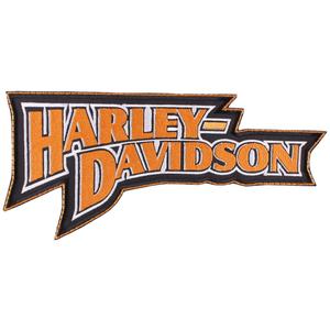 Nášivka Harley Davidson nápis oranžová - veľká