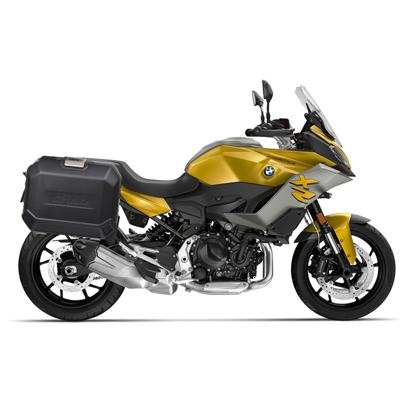 Kompletná sada bočných čiernych hliníkových kufrov SHAD TERRA BLACK , 47/47 litrov bočné kufre, vrátane montážnej sady SHAD BMW F 900 XR