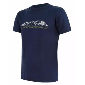 Pánske tričko Sensor Merino Active PT Mountains tmavo modré výpredaj