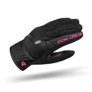 Dámske rukavice na motocykel Street Racer Stunt čierno-ružové
