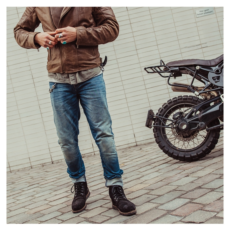 Jeansy na motocykel Revit Carlin SK modré predĺžené