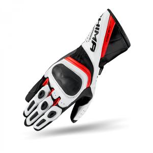 Dámske rukavice na motocykel Shima Miura čierno-bielo-fluo červené