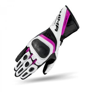 Dámske rukavice na motocykel Shima Miura čierno-bielo-ružové