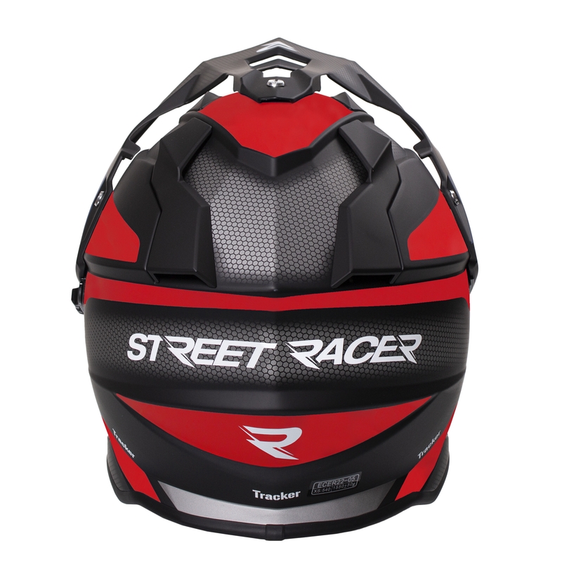Enduro prilba Street Racer Tracker čierno-bielo-červená výpredaj