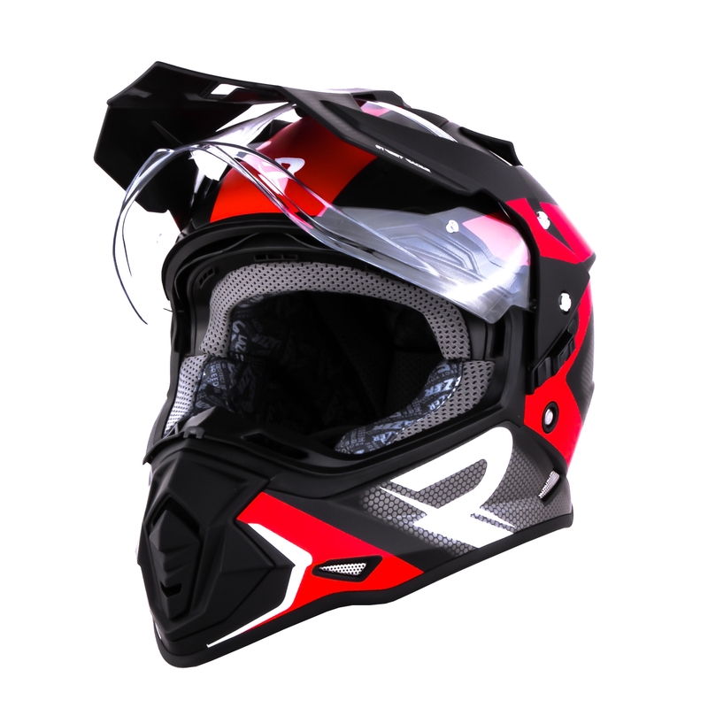 Enduro prilba Street Racer Tracker čierno-bielo-červená výpredaj