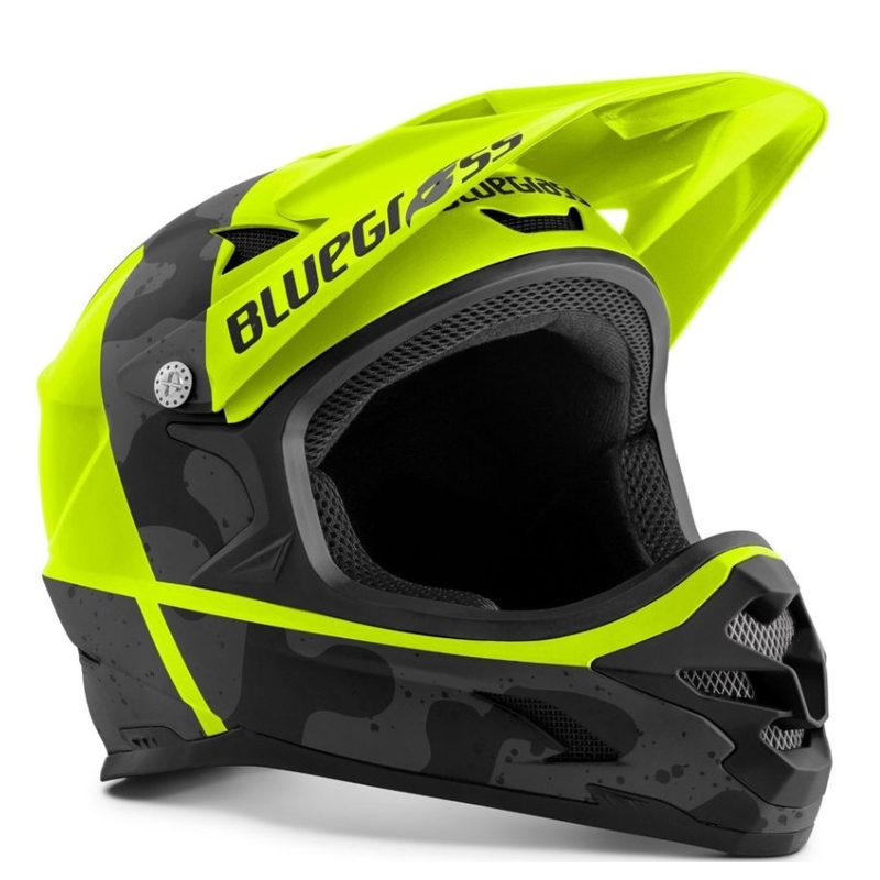 Cyklo přilba BLUEGRASS Intox camo fluo žluto-černá výprodej