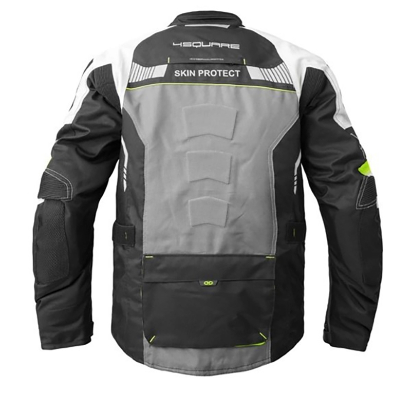 Bunda na motocykel 4SQUARE Shield čierno-bielo-fluorescenčno žltá výpredaj