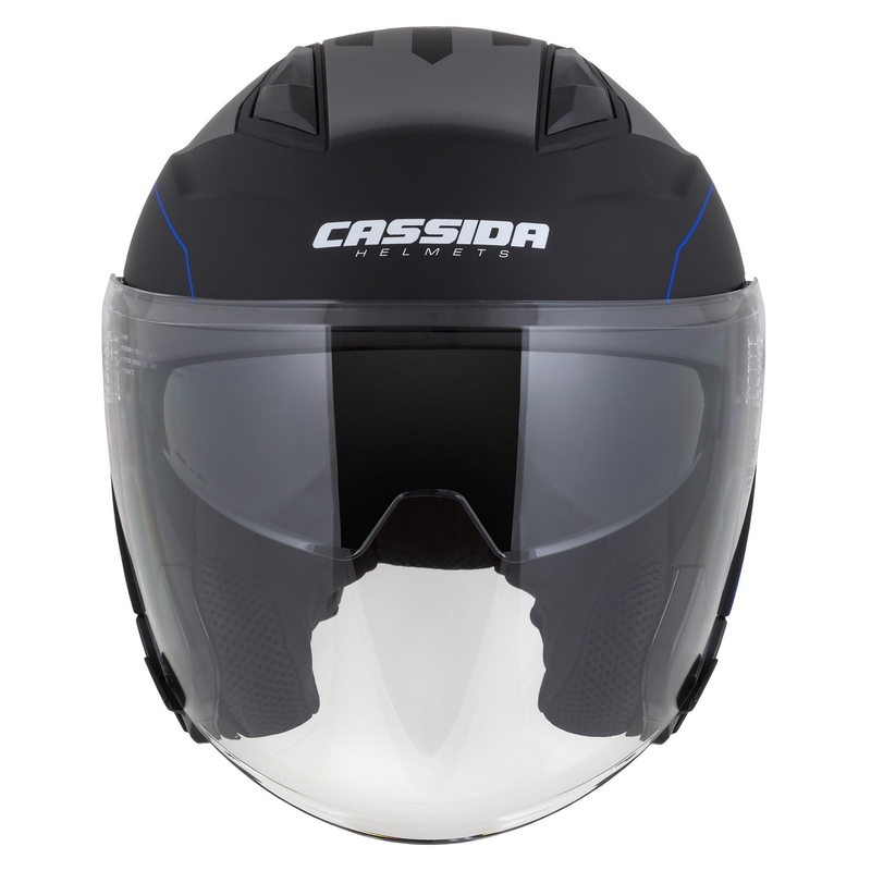 Otvorená prilba na motocykel Cassida Jet Tech Roxor čierno-šedo-modrá matná